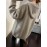Smile Face Pattern Hooded Knitted Sweater, Casual Drawstring Long Sleeve Oversized Sweater, Women's Clothing