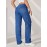 Blue Flap Pockets Cargo Pants, Loose Fit High Waist Y2K & Kpop Style Straight Jeans, Women's Denim Jeans & Clothing